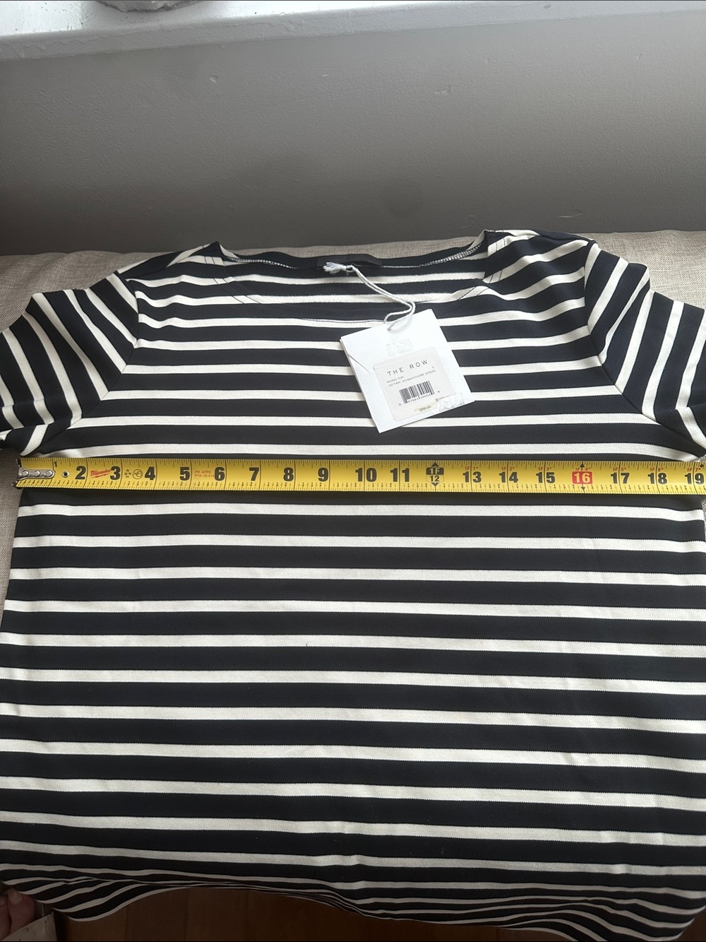 THE ROW 
Moris Top Navy and Ivory Striped Long Sleeve Top - Picture 6 of 9